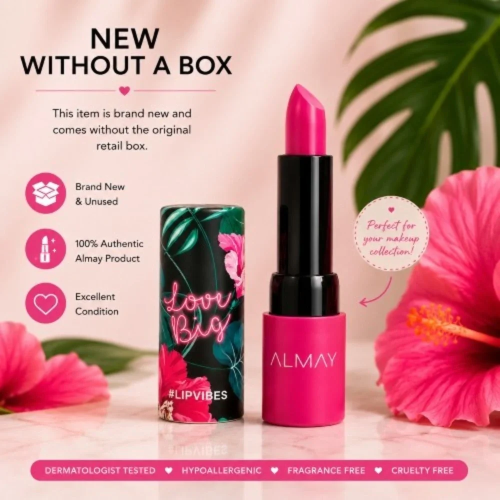 Almay Lip Vibes Lipstick 2-Pack Love Big #300 Pink Sealed 0.14 oz Each
